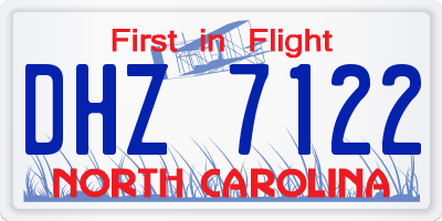NC license plate DHZ7122