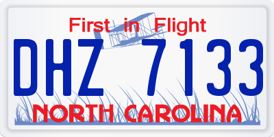 NC license plate DHZ7133