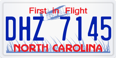 NC license plate DHZ7145