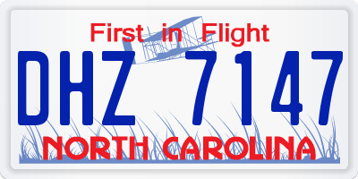 NC license plate DHZ7147