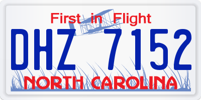 NC license plate DHZ7152