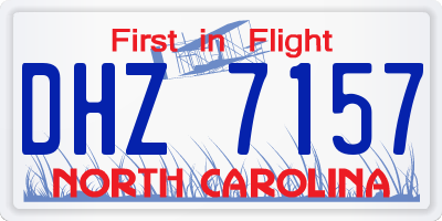 NC license plate DHZ7157
