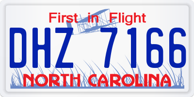 NC license plate DHZ7166
