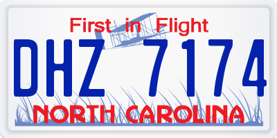 NC license plate DHZ7174