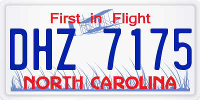 NC license plate DHZ7175