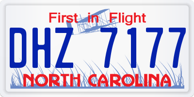 NC license plate DHZ7177