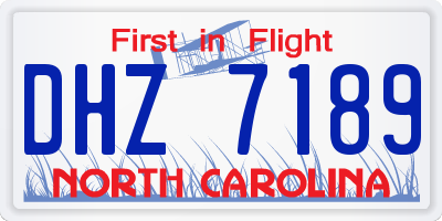 NC license plate DHZ7189