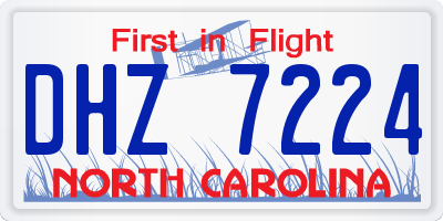 NC license plate DHZ7224