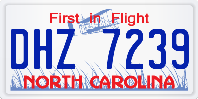 NC license plate DHZ7239