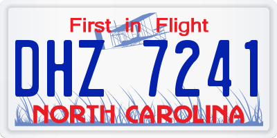 NC license plate DHZ7241