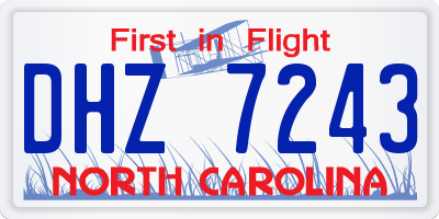 NC license plate DHZ7243