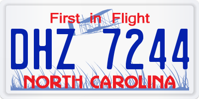 NC license plate DHZ7244