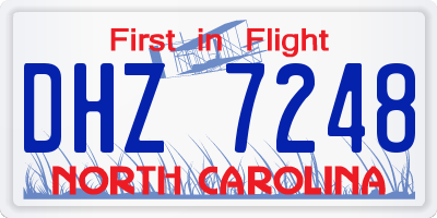 NC license plate DHZ7248