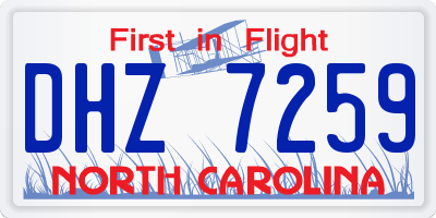 NC license plate DHZ7259