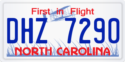NC license plate DHZ7290