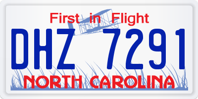 NC license plate DHZ7291