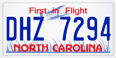NC license plate DHZ7294