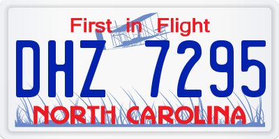 NC license plate DHZ7295