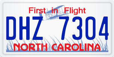 NC license plate DHZ7304