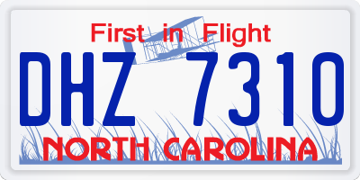 NC license plate DHZ7310