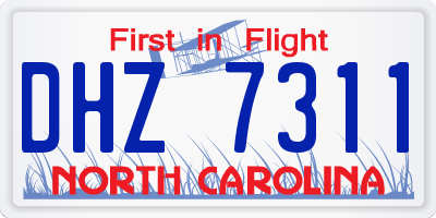 NC license plate DHZ7311
