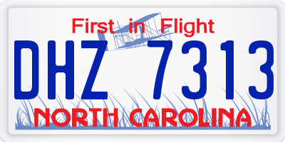 NC license plate DHZ7313