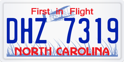 NC license plate DHZ7319