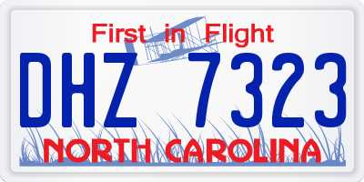 NC license plate DHZ7323