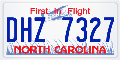 NC license plate DHZ7327