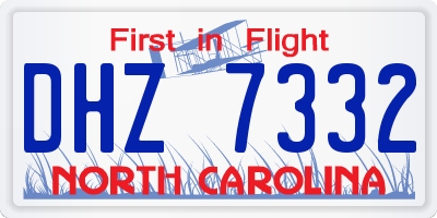NC license plate DHZ7332