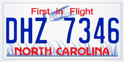 NC license plate DHZ7346