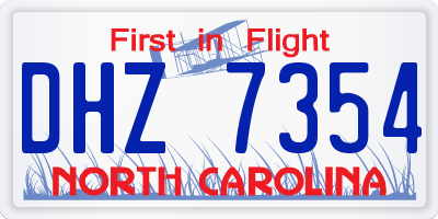 NC license plate DHZ7354