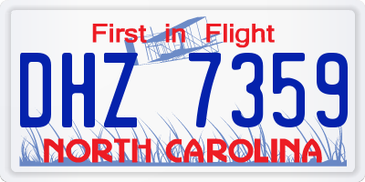 NC license plate DHZ7359