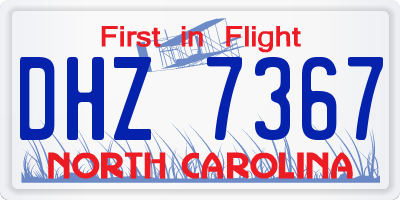 NC license plate DHZ7367