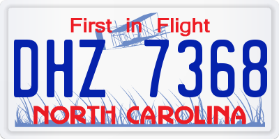 NC license plate DHZ7368