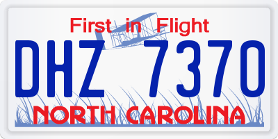 NC license plate DHZ7370