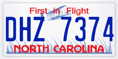NC license plate DHZ7374