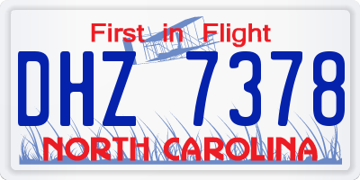 NC license plate DHZ7378
