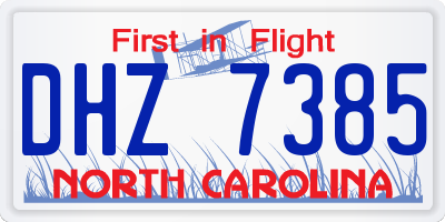 NC license plate DHZ7385