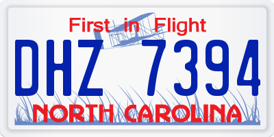 NC license plate DHZ7394