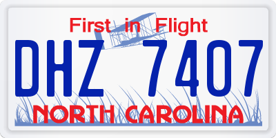 NC license plate DHZ7407