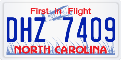 NC license plate DHZ7409