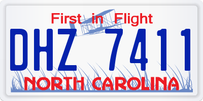 NC license plate DHZ7411