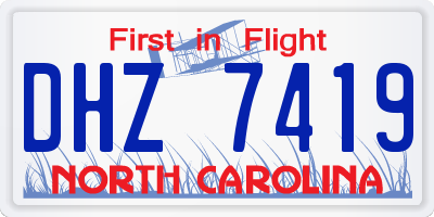 NC license plate DHZ7419