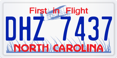NC license plate DHZ7437