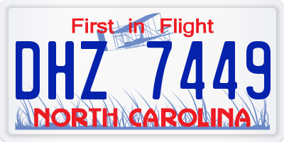 NC license plate DHZ7449