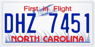 NC license plate DHZ7451