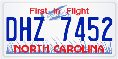NC license plate DHZ7452