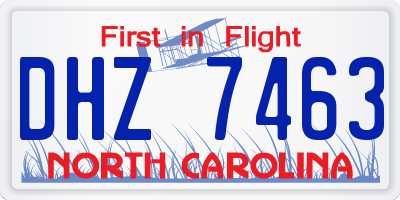 NC license plate DHZ7463