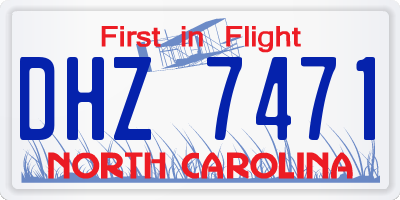 NC license plate DHZ7471